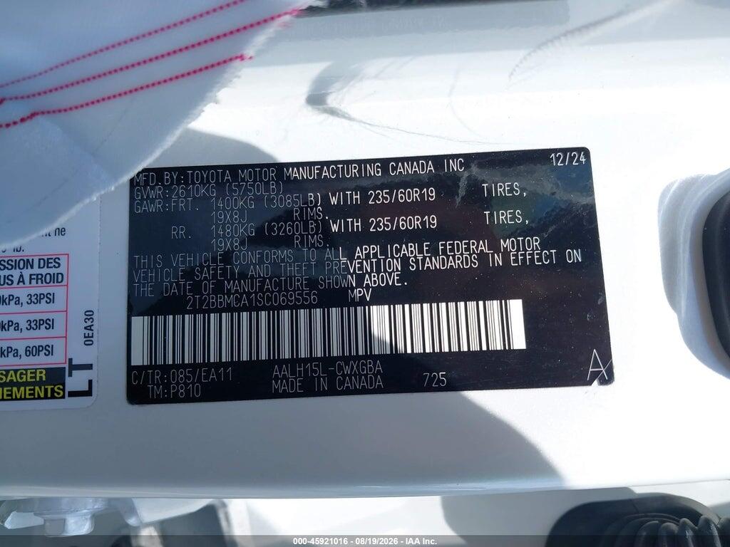 2T2BBMCA1SC069556 2025 LEXUS RX 350H photo no. 9