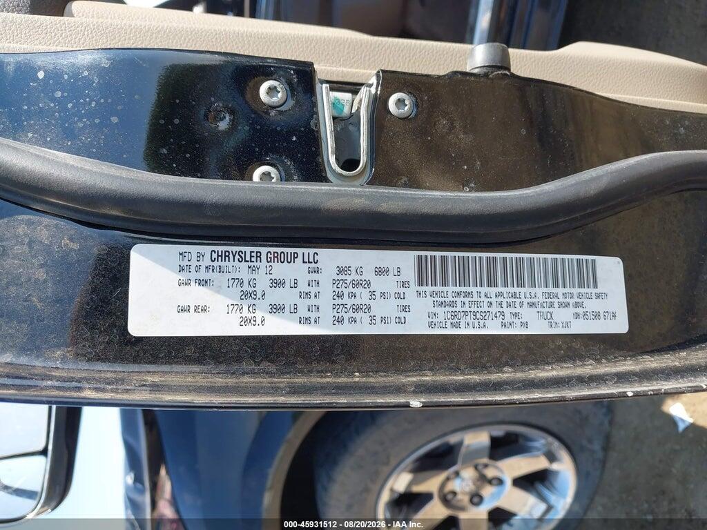 1C6RD7PT9CS271479 2012 RAM 1500 photo no. 9