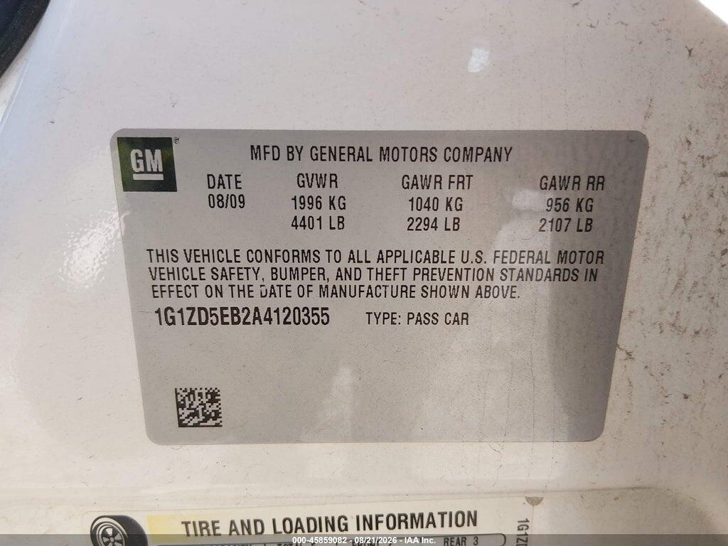 1G1ZD5EB2A4120355 2010 CHEVROLET MALIBU photo no. 9
