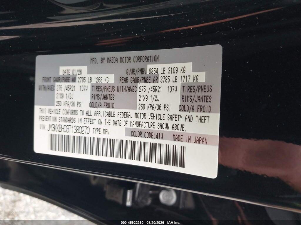 JM3KKBHD3T1380270 2026 MAZDA CX-90 photo no. 9