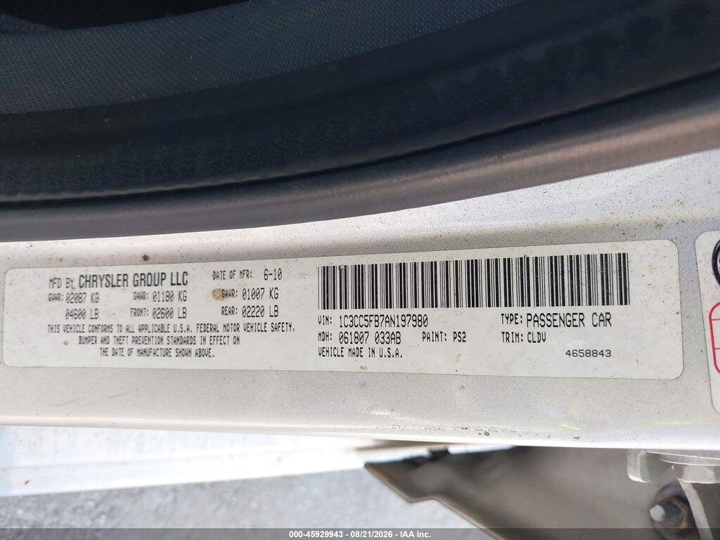 1C3CC5FB7AN197980 2010 CHRYSLER SEBRING photo no. 9