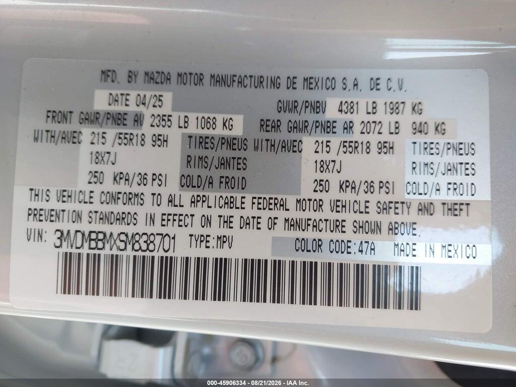 3MVDMBBMXSM838701 2025 MAZDA CX-30 photo no. 9