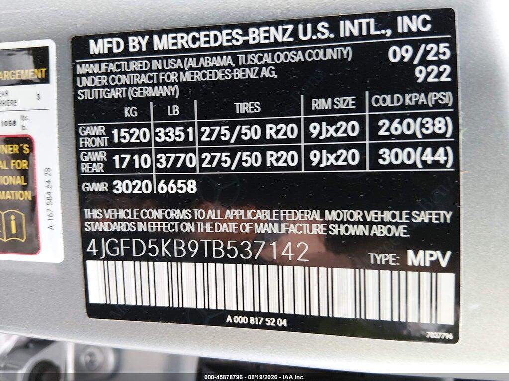 4JGFD5KB9TB537142 2026 MERCEDES-BENZ GLE 450 COUPE photo no. 9