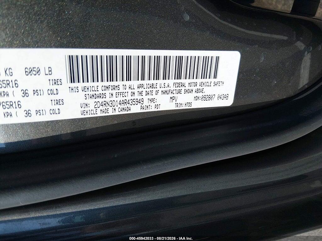 2D4RN3D14AR435949 2010 DODGE GRAND CARAVAN photo no. 9