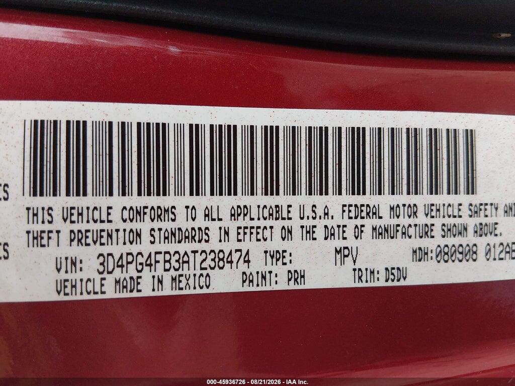 3D4PG4FB3AT238474 2010 DODGE JOURNEY photo no. 9
