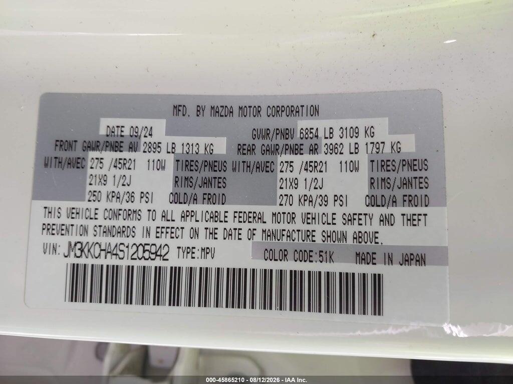 JM3KKCHA4S1205942 2025 MAZDA CX-90 PHEV photo no. 9
