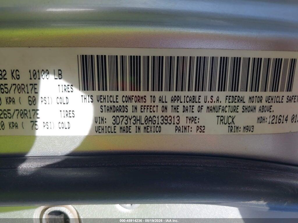 3D73Y3HL0AG139313 2010 DODGE RAM 3500 photo no. 9