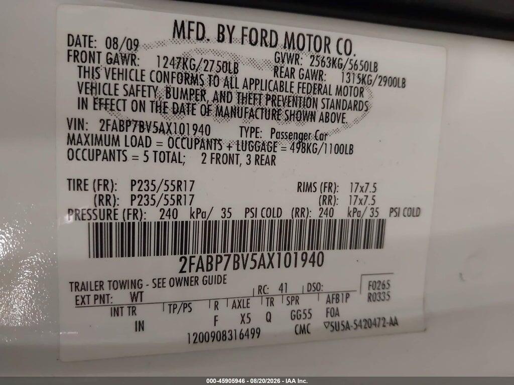 2FABP7BV5AX101940 2010 FORD CROWN VICTORIA photo no. 9