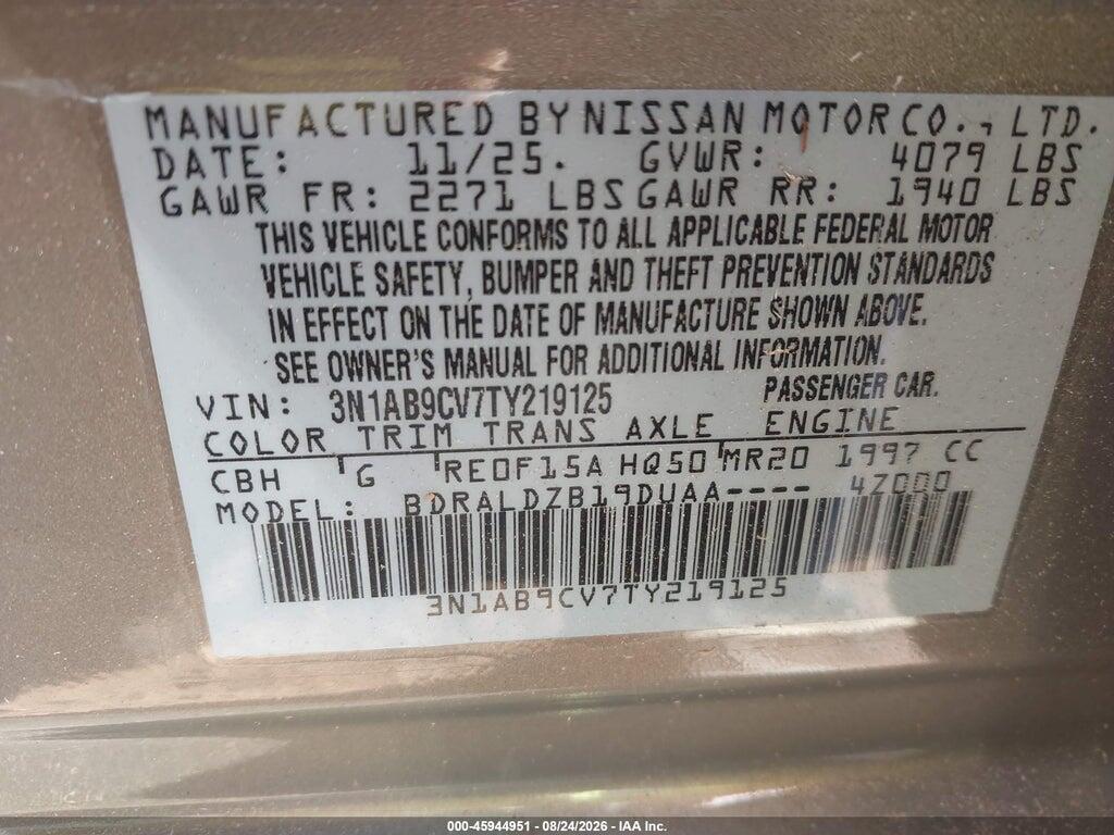 3N1AB9CV7TY219125 2026 NISSAN SENTRA photo no. 9
