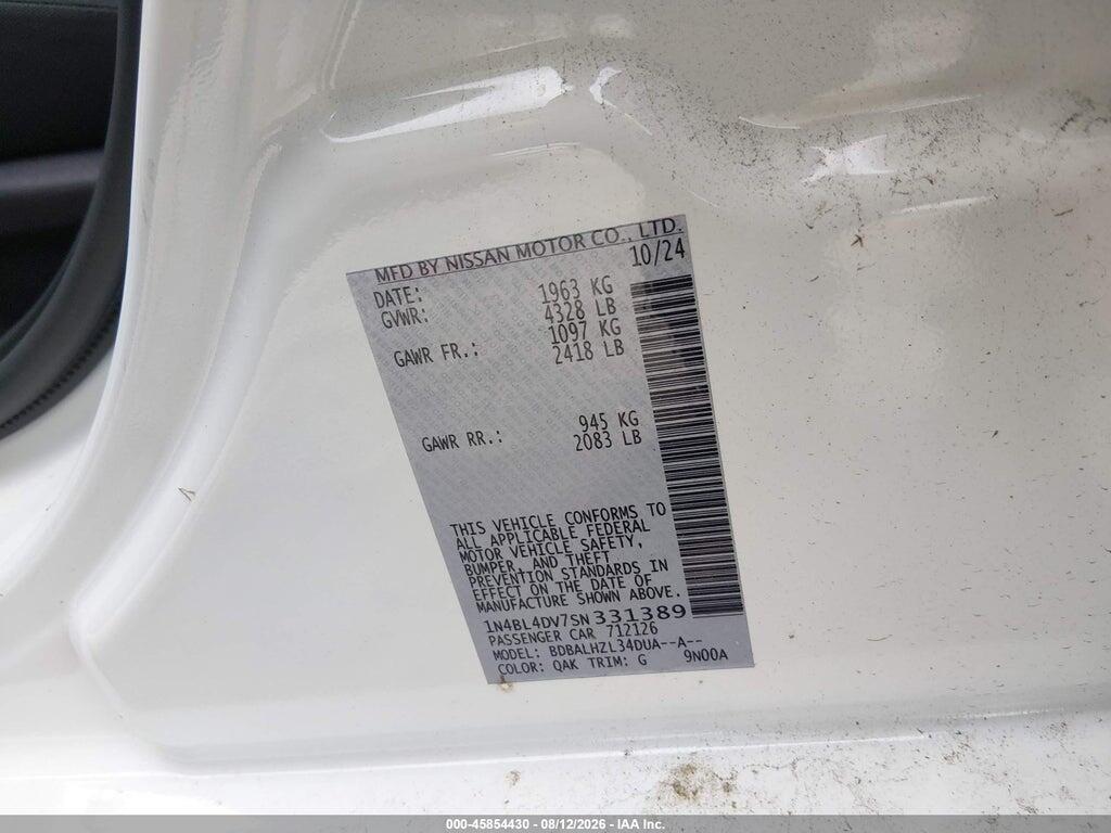 1N4BL4DV7SN331389 2025 NISSAN ALTIMA photo no. 9