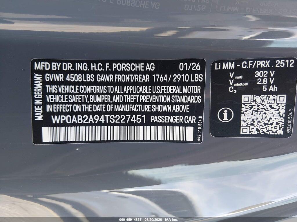 WP0AB2A94TS227451 2026 PORSCHE 911 photo no. 9