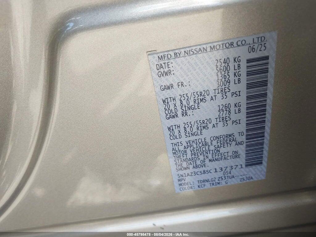 5N1AZ3CS8SC137371 2025 NISSAN MURANO photo no. 9