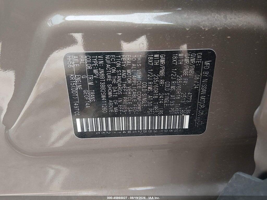 JN8BT3BB2SW411260 2025 NISSAN ROGUE photo no. 9