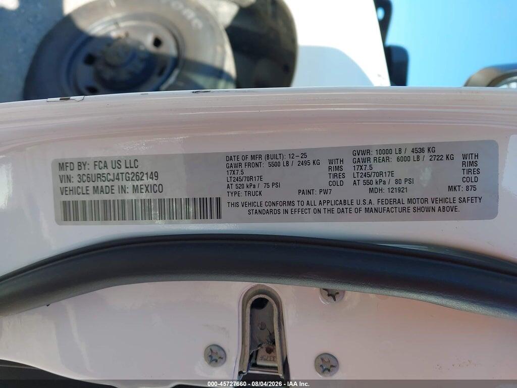 3C6UR5CJ4TG262149 2026 RAM 2500 photo no. 9