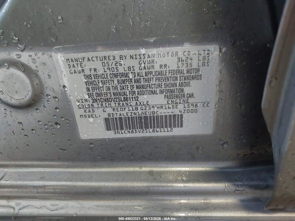 3N1CN8DV2SL861112 2025 NISSAN VERSA photo no. 9