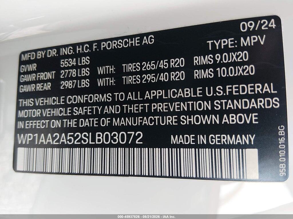 WP1AA2A52SLB03072 2025 PORSCHE MACAN photo no. 9