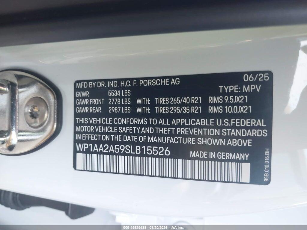 WP1AA2A59SLB15526 2025 PORSCHE MACAN photo no. 9