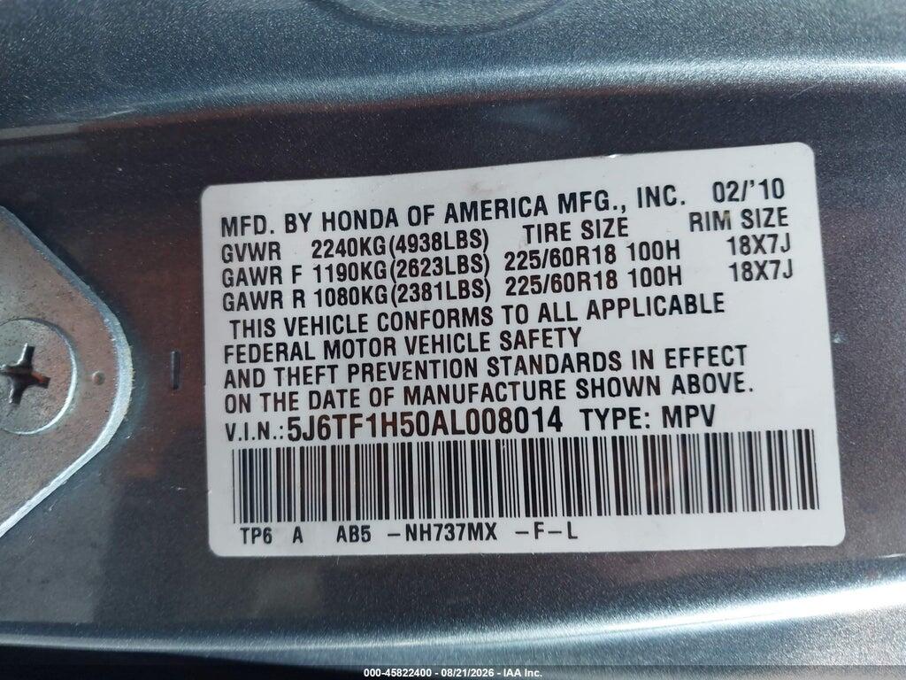 5J6TF1H50AL008014 2010 HONDA ACCORD CROSSTOUR photo no. 9
