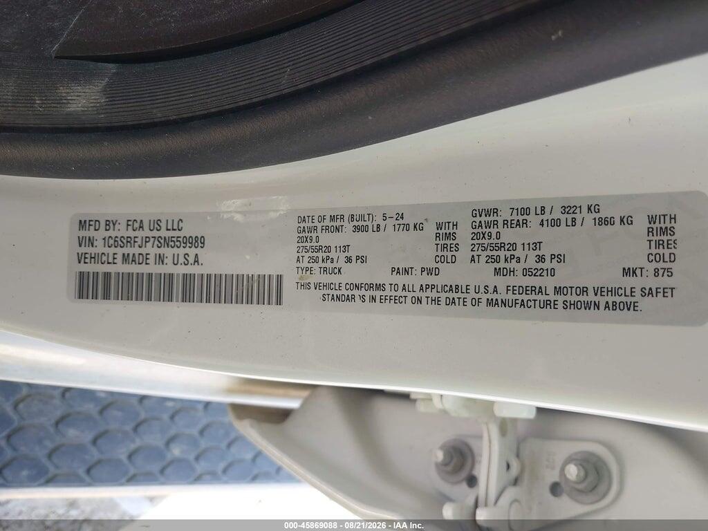 1C6SRFJP7SN559989 2025 RAM 1500 photo no. 9