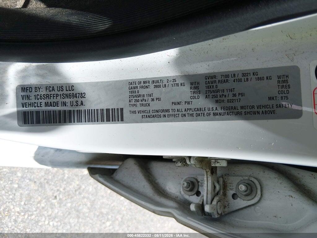 1C6SRFFP3SN694783 2025 RAM 1500 photo no. 9