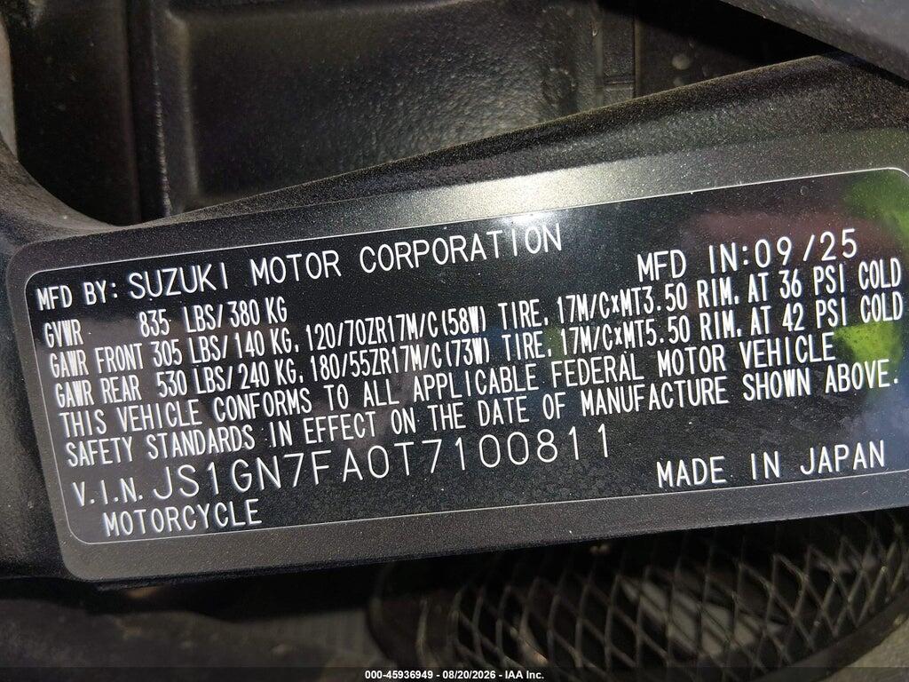 JS1GN7FA0T7100811 2026 SUZUKI GSX-R600 photo no. 10