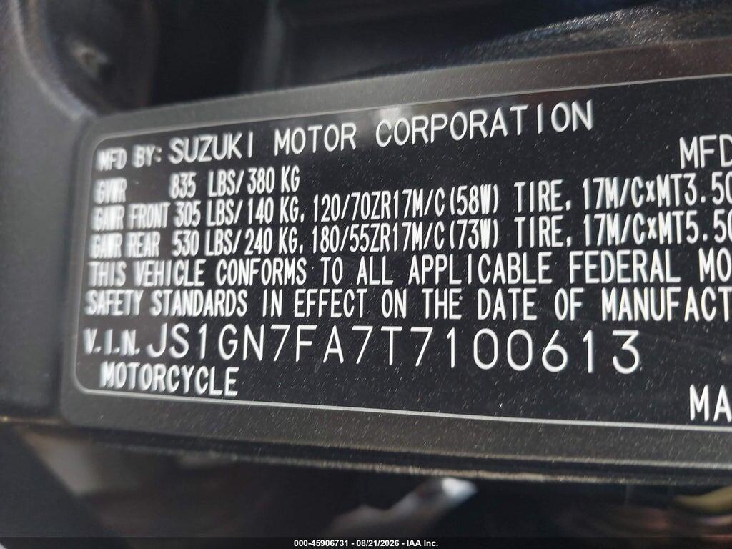 JS1GN7FA7T7100613 2026 SUZUKI GSX-R600 photo no. 10