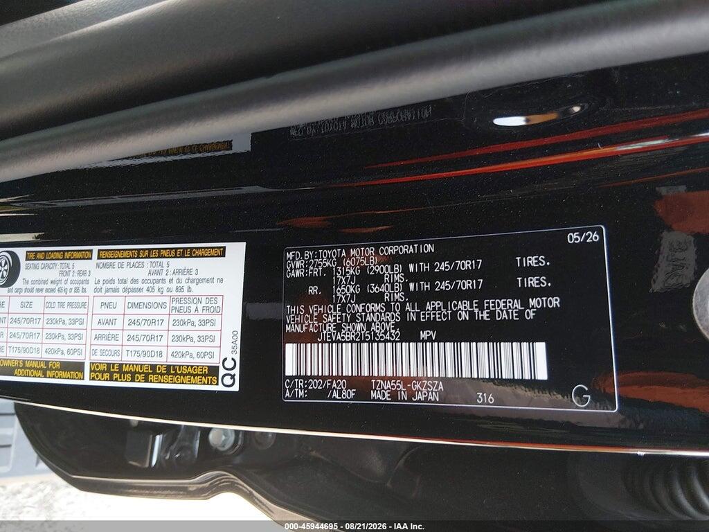 JTEVA5BR2T5135432 2026 TOYOTA 4RUNNER photo no. 9