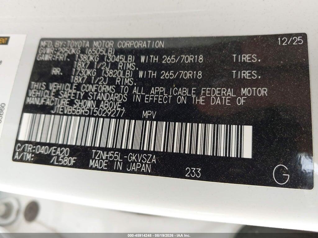 JTEVB5BR5T5029277 2026 TOYOTA 4RUNNER photo no. 9