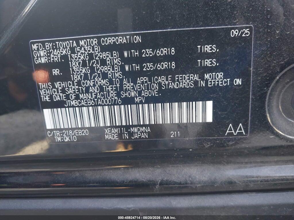 JTMBCAEB6TA000776 2026 TOYOTA BZ photo no. 9