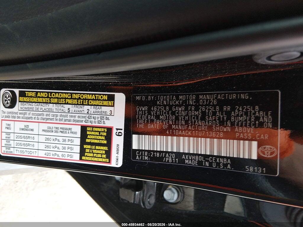 4T1DAACK1TU713628 2026 TOYOTA CAMRY photo no. 9