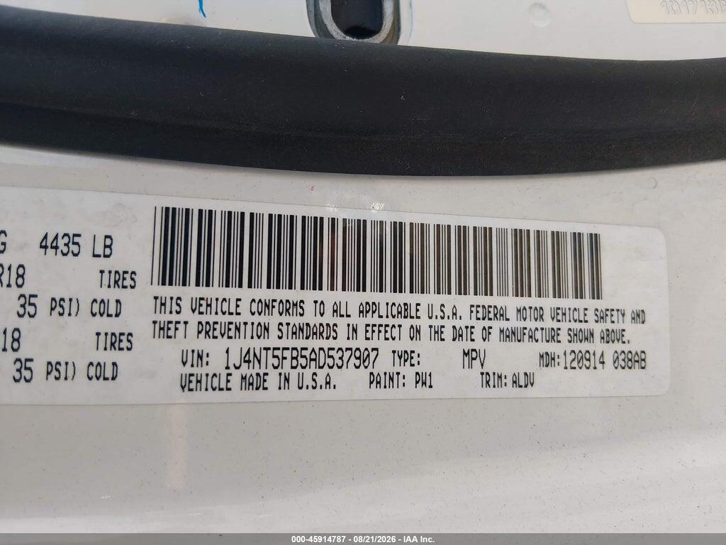 1J4NT5FB5AD537907 2010 JEEP COMPASS photo no. 9
