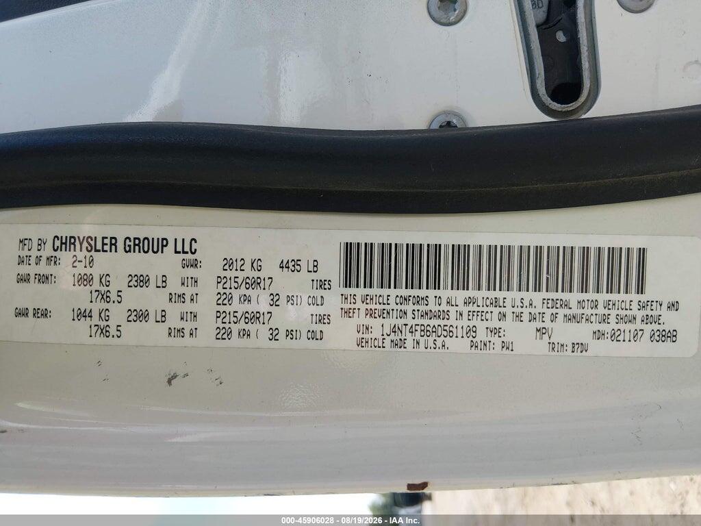 1J4NT4FB6AD561109 2010 JEEP COMPASS photo no. 9