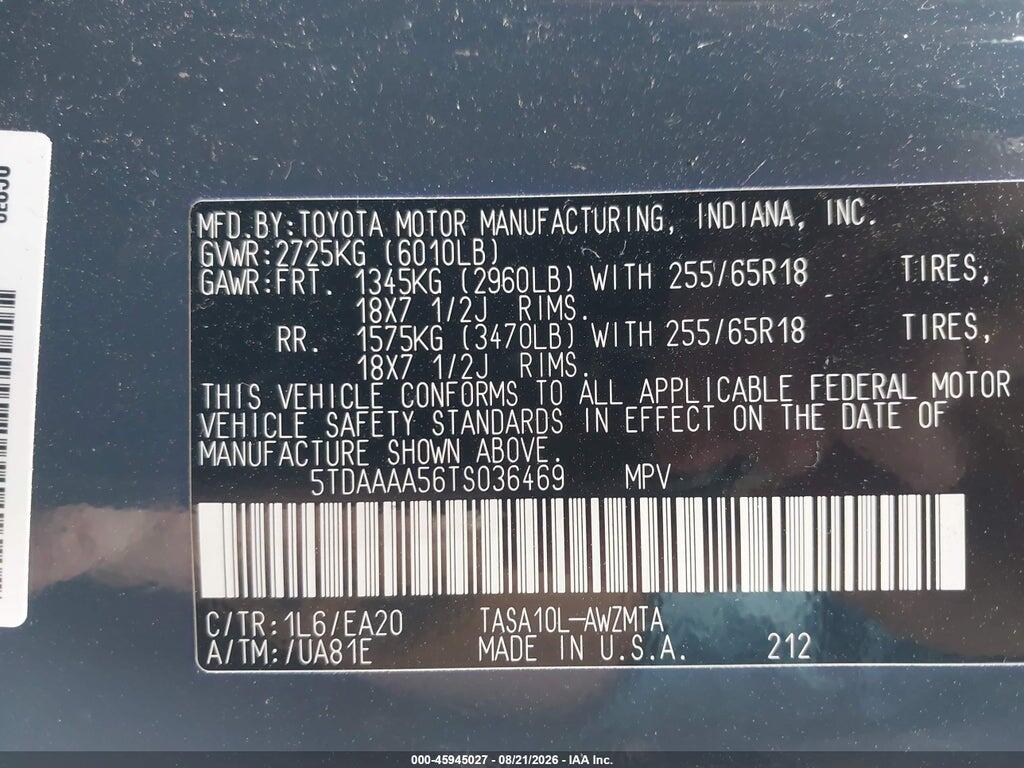 5TDAAAA56TS036469 2026 TOYOTA GRAND HIGHLANDER photo no. 9