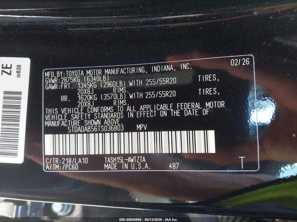 5TDADAB56TS036803 2026 TOYOTA GRAND HIGHLANDER HYBRID photo no. 9