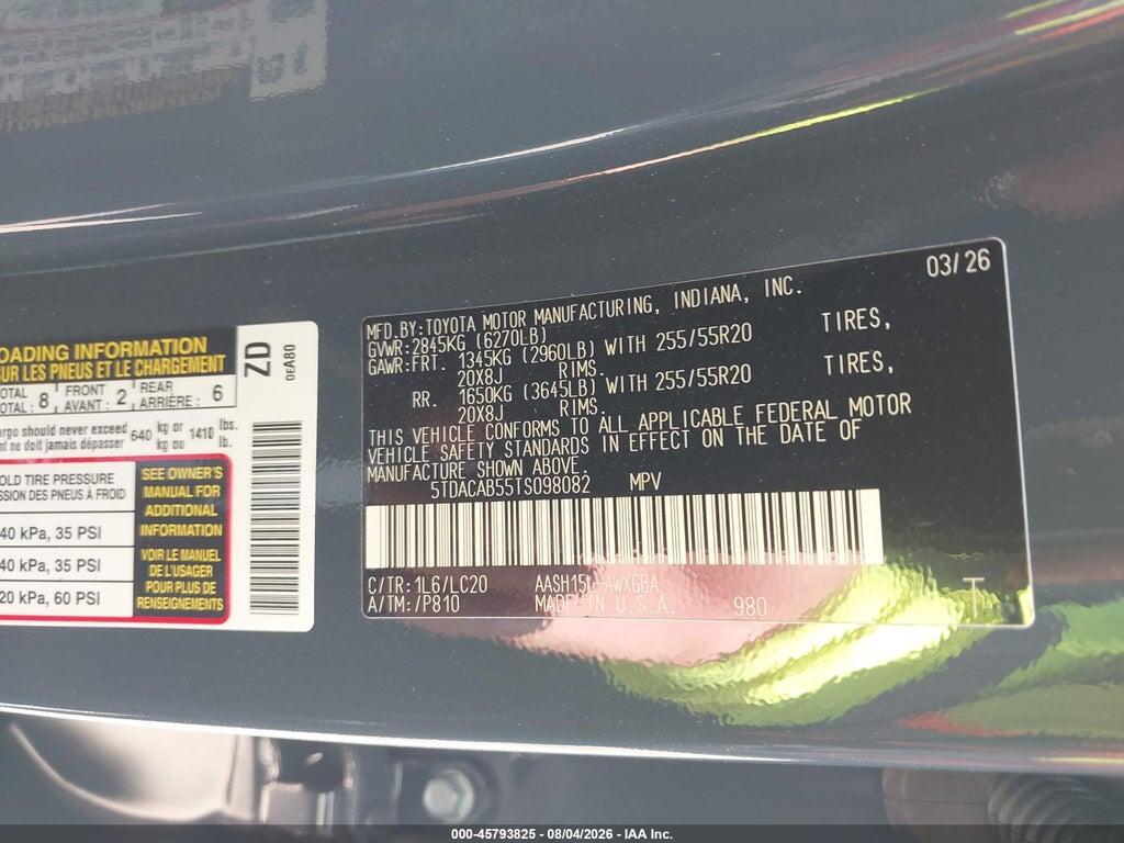 5TDACAB55TS098082 2026 TOYOTA GRAND HIGHLANDER HYBRID photo no. 9