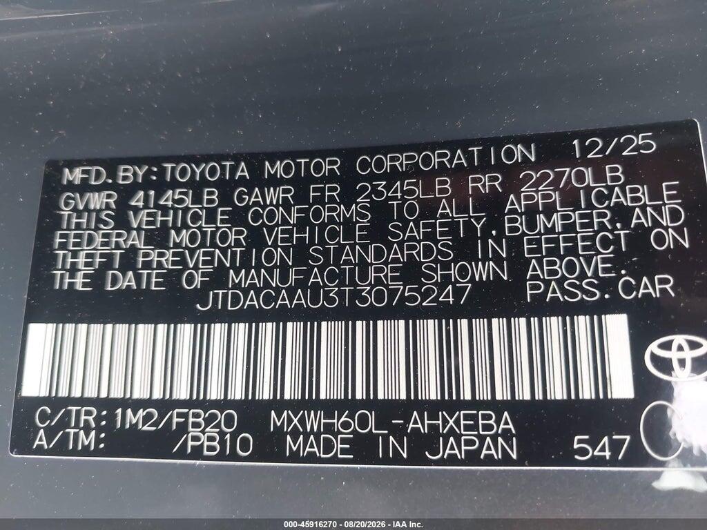 JTDACAAU3T3075247 2026 TOYOTA PRIUS photo no. 9