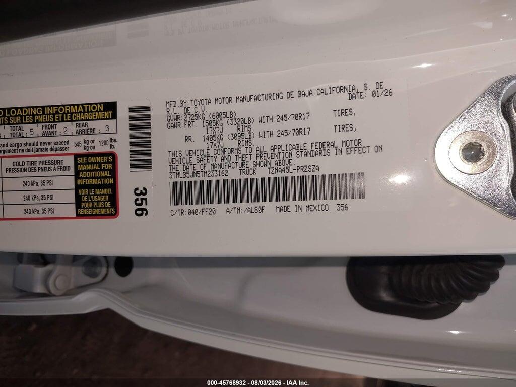 3TMLB5JN5TM233162 2026 TOYOTA TACOMA photo no. 9