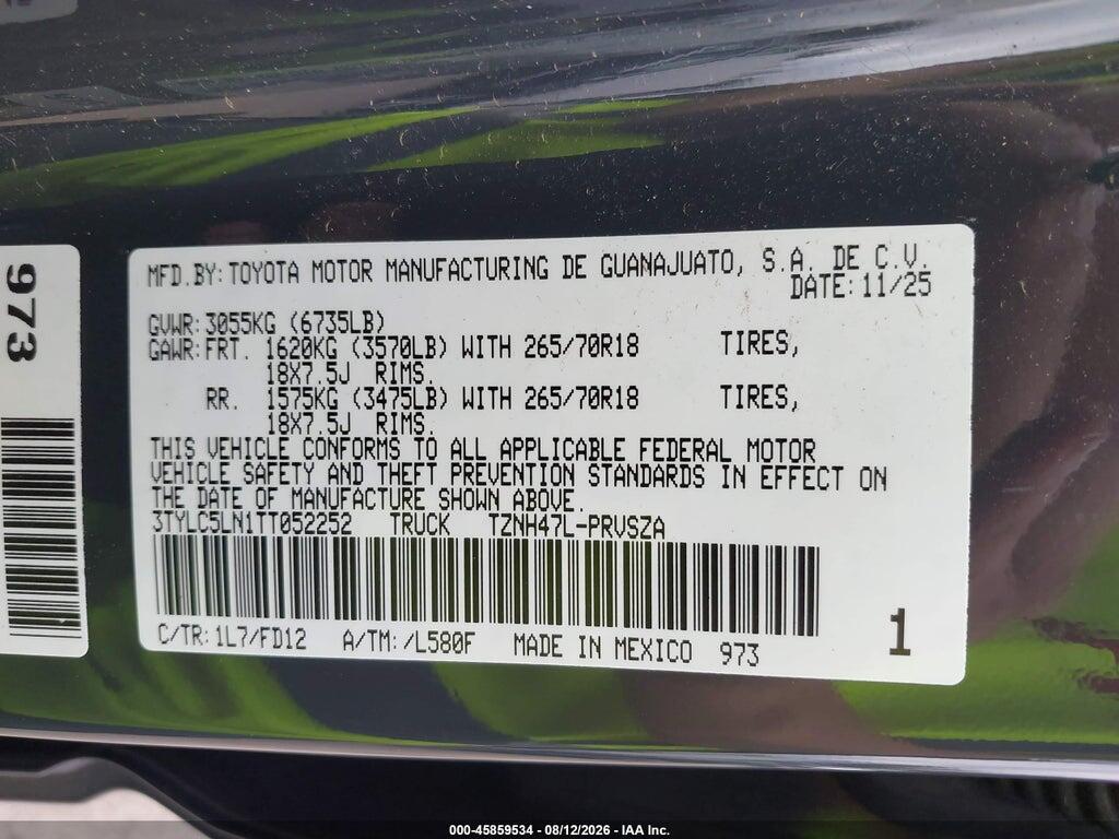 3TYLC5LN1TT052252 2026 TOYOTA TACOMA HYBRID photo no. 9