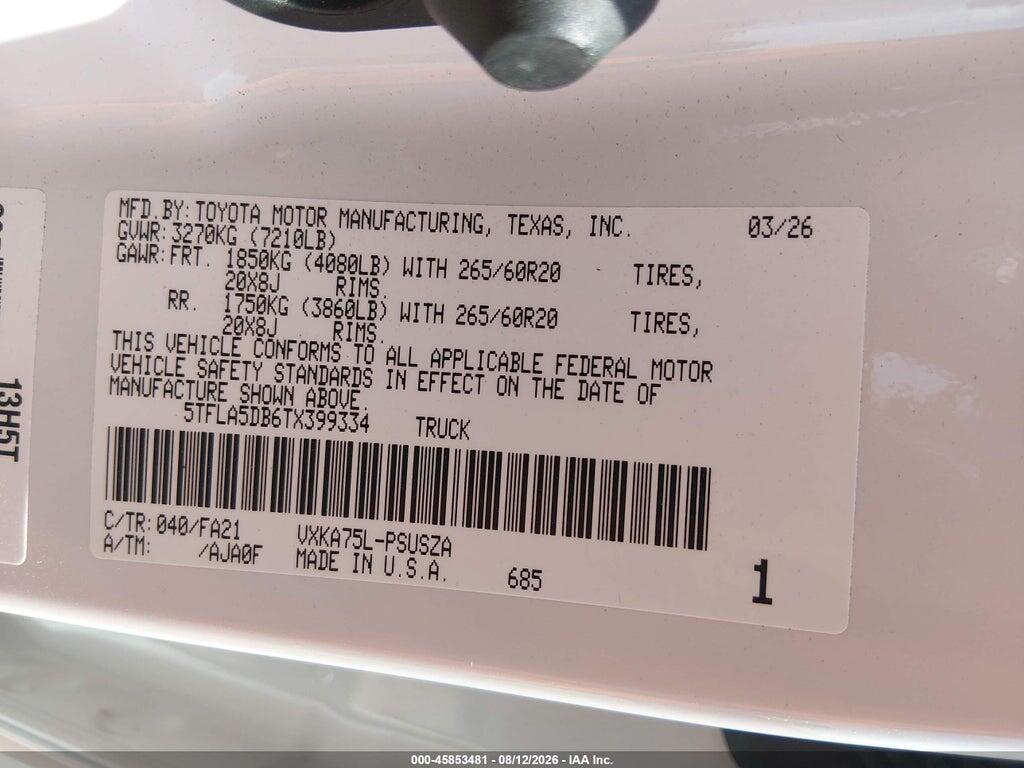 5TFLA5DB6TX399334 2026 TOYOTA TUNDRA photo no. 9