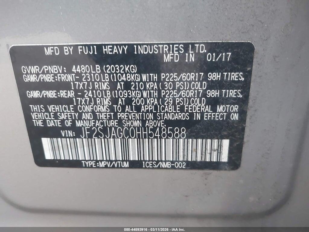JF2SJAGC0HH548588 2017 SUBARU FORESTER photo no. 9