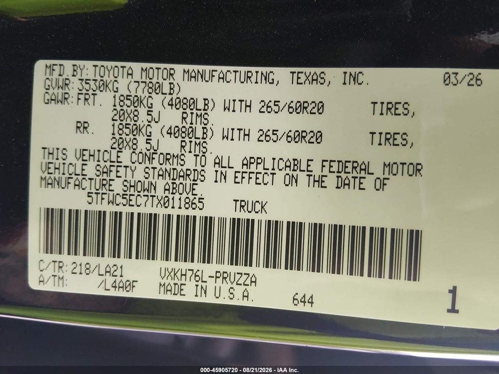 5TFWC5EC7TX011865 2026 TOYOTA TUNDRA HYBRID photo no. 9