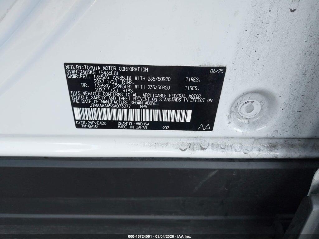 JTMAAAAA5SA073277 2025 TOYOTA BZ4X photo no. 9