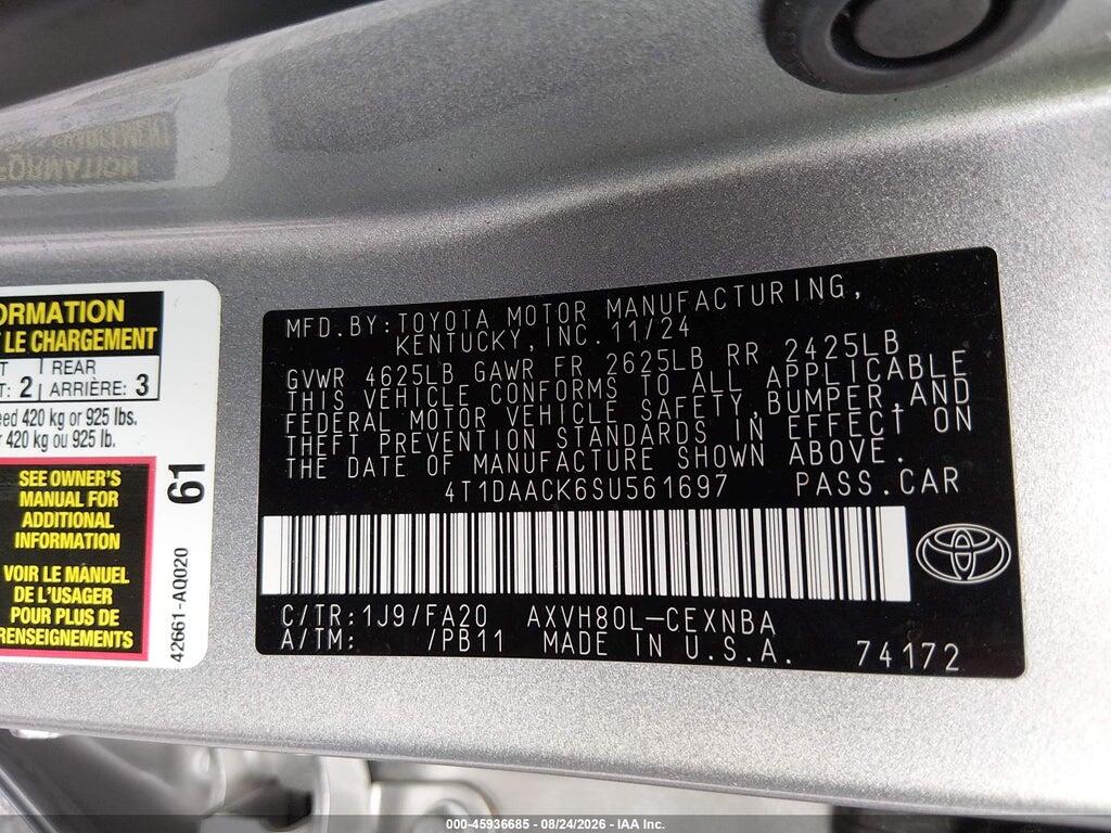 4T1DAACK6SU561697 2025 TOYOTA CAMRY photo no. 9