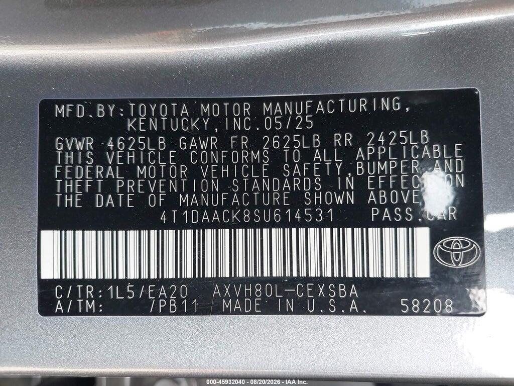 4T1DAACK8SU614531 2025 TOYOTA CAMRY photo no. 9