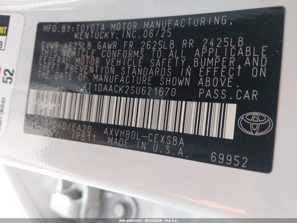 4T1DAACK2SU621670 2025 TOYOTA CAMRY photo no. 9
