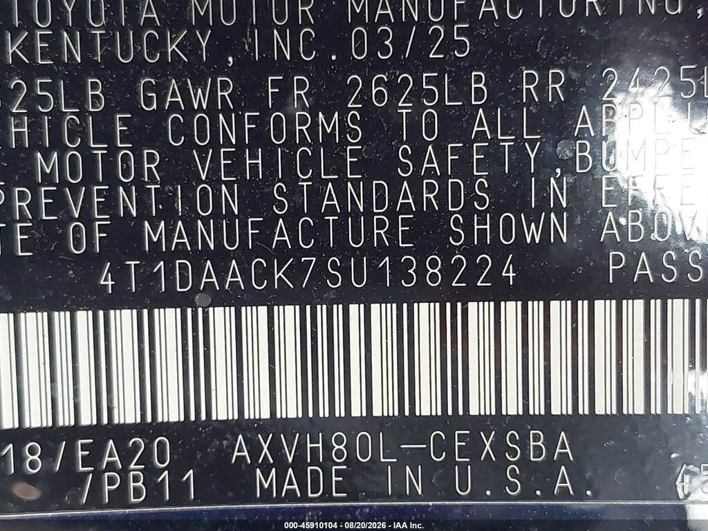 4T1DAACK7SU138224 2025 TOYOTA CAMRY photo no. 9