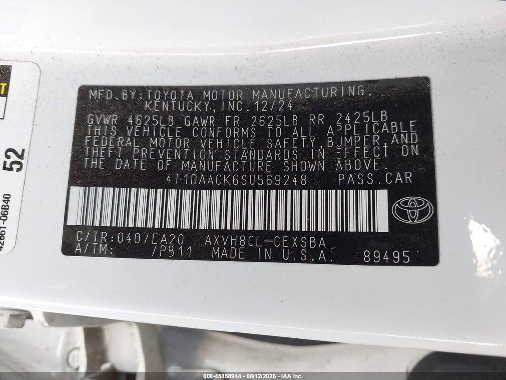 4T1DAACK6SU569248 2025 TOYOTA CAMRY photo no. 9