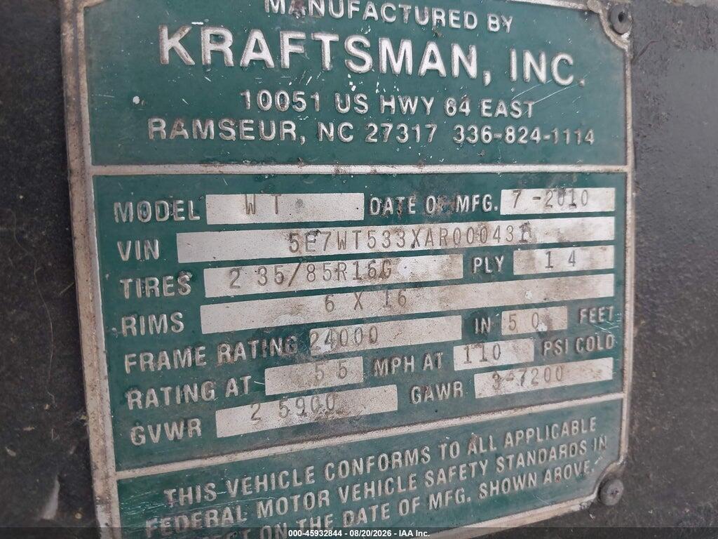 5E7WT533XAR000431 2010 KRAFTSMAN OTHER photo no. 9