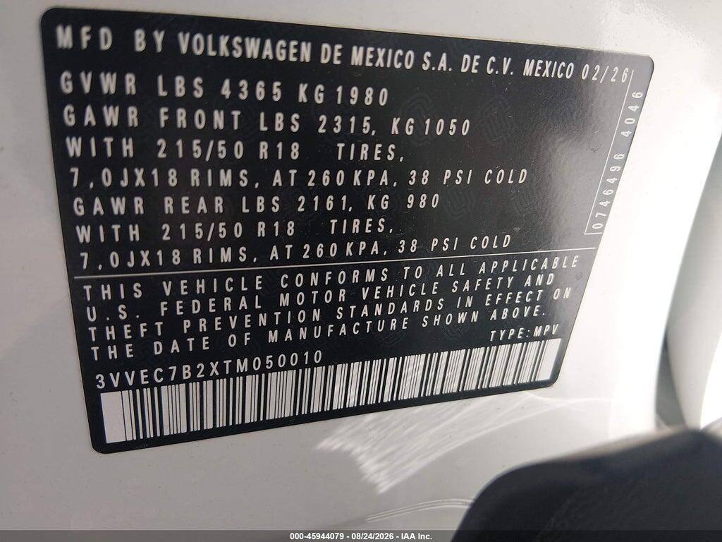 3VVEC7B2XTM050010 2026 VOLKSWAGEN TAOS photo no. 9