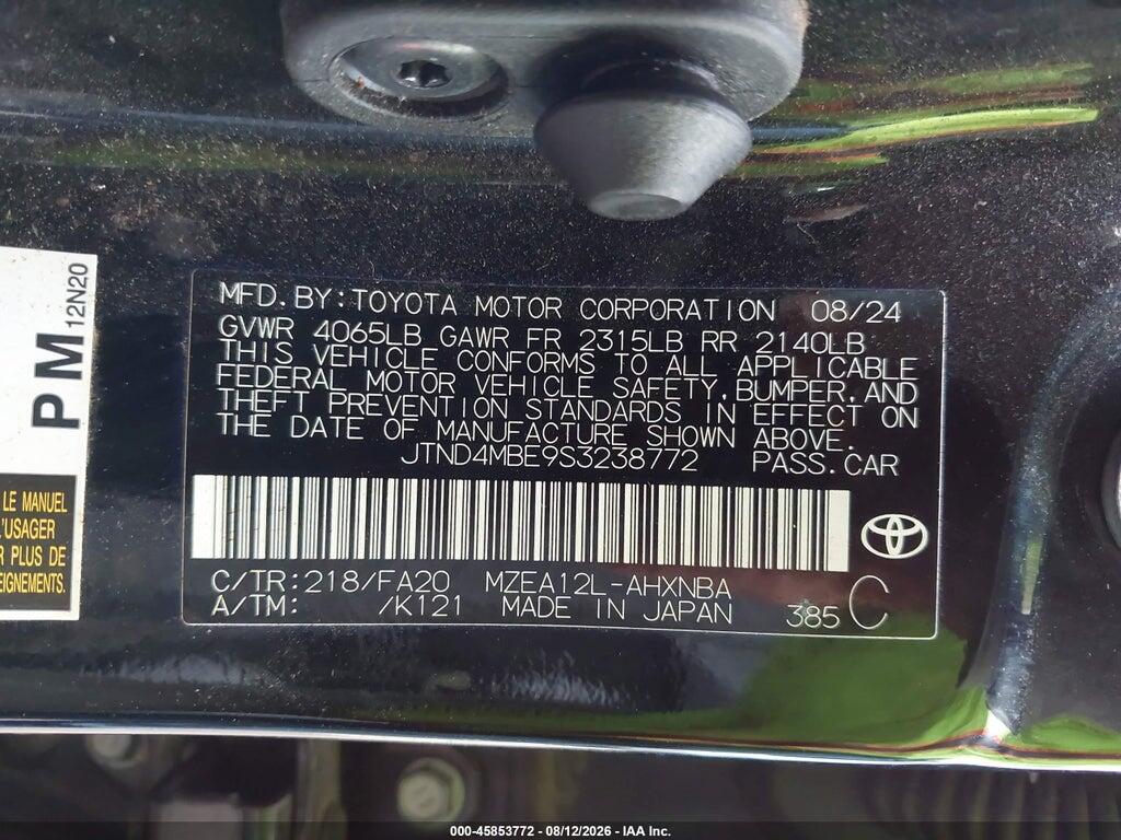 JTND4MBE9S3238772 2025 TOYOTA COROLLA photo no. 9